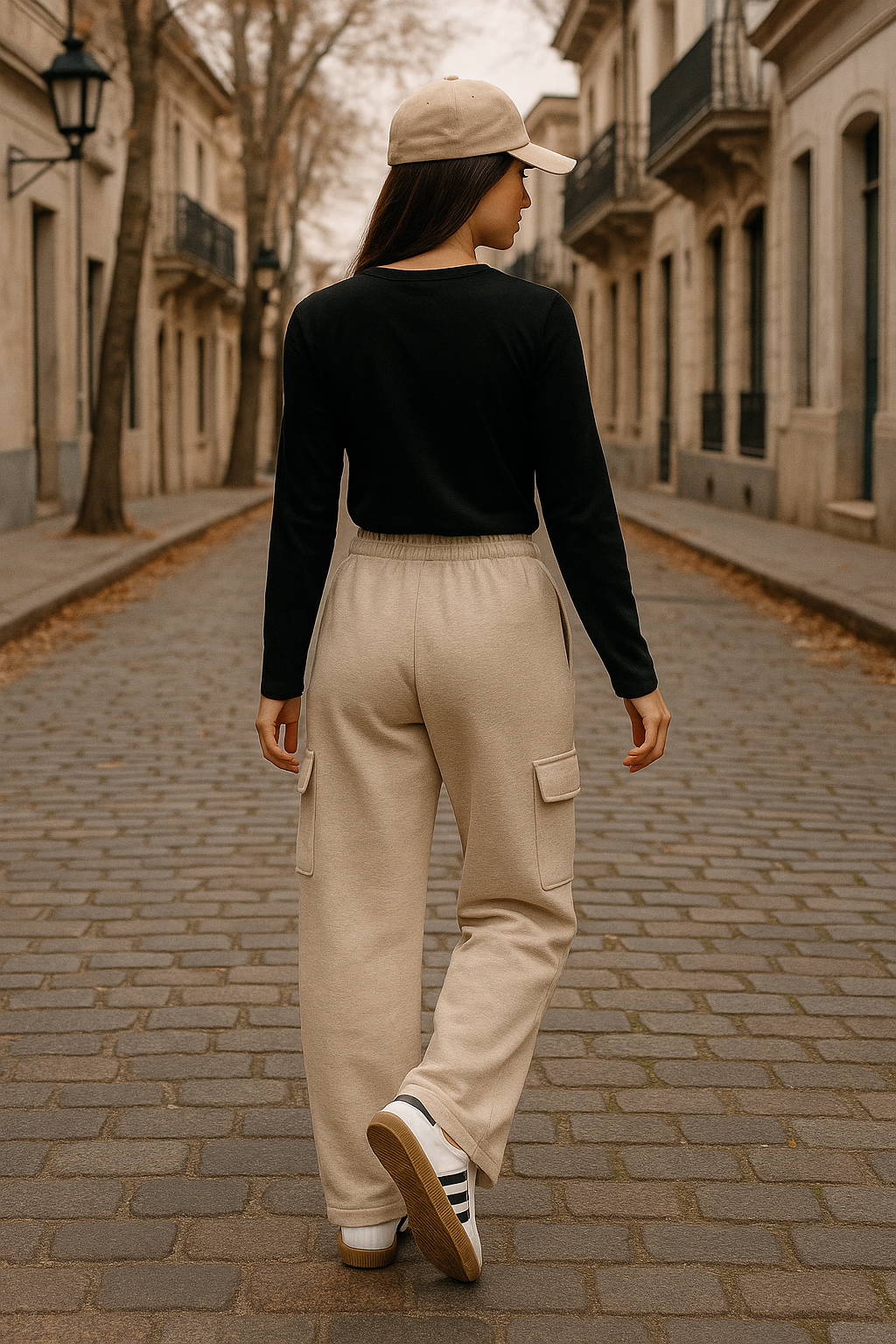 Pantalon Cargo Beige