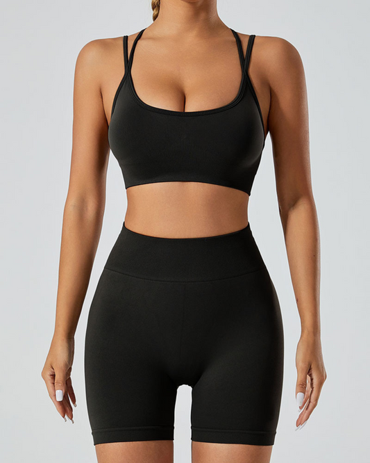 top premium para gimnasio mujer negro
