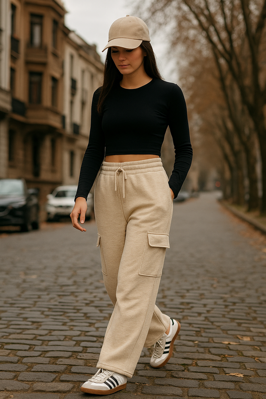 Pantalon Cargo Beige