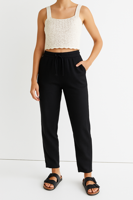Pantalon de Lino Negro