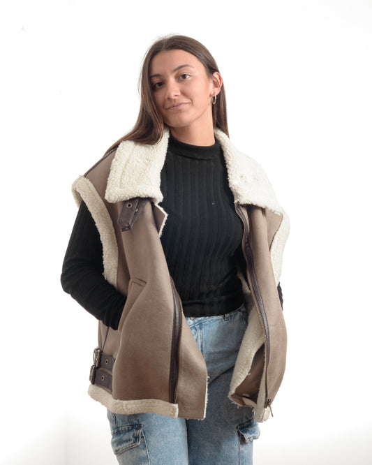 Chaleco Gamulan con Corderito Tendencia Moda