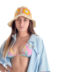 Sombrero Crochet Flores