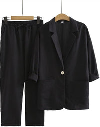 Conjunto Lino Black Blazer y Pantalon