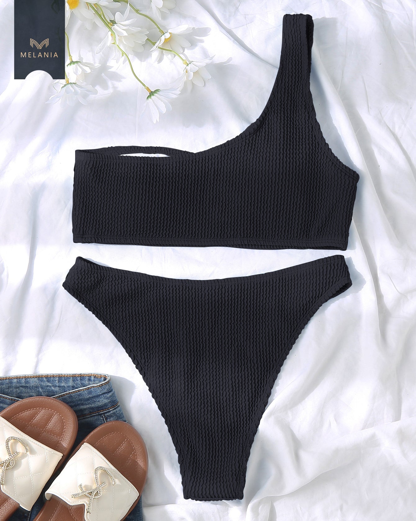 Bikini una tira Black