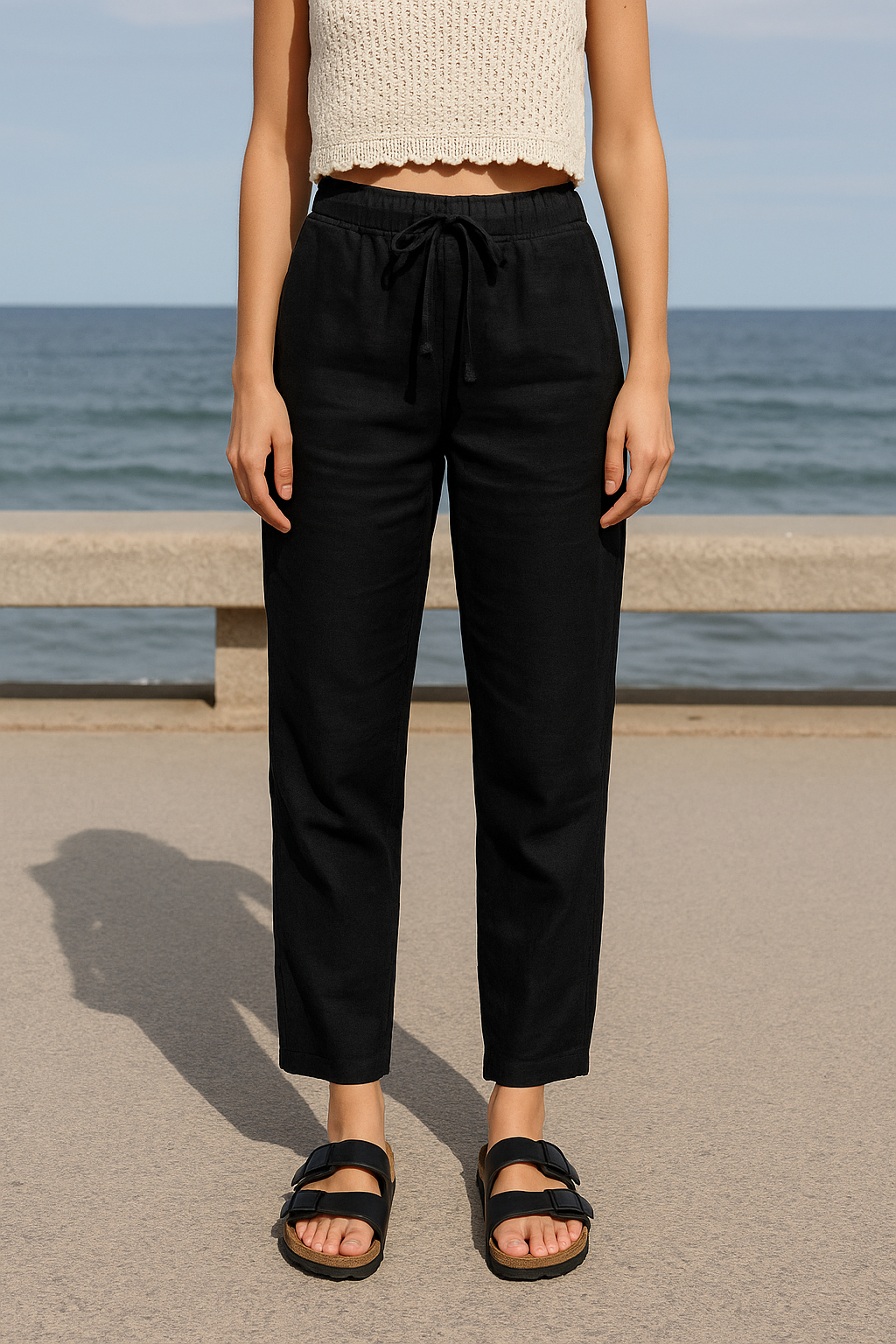 Pantalon de Lino Negro