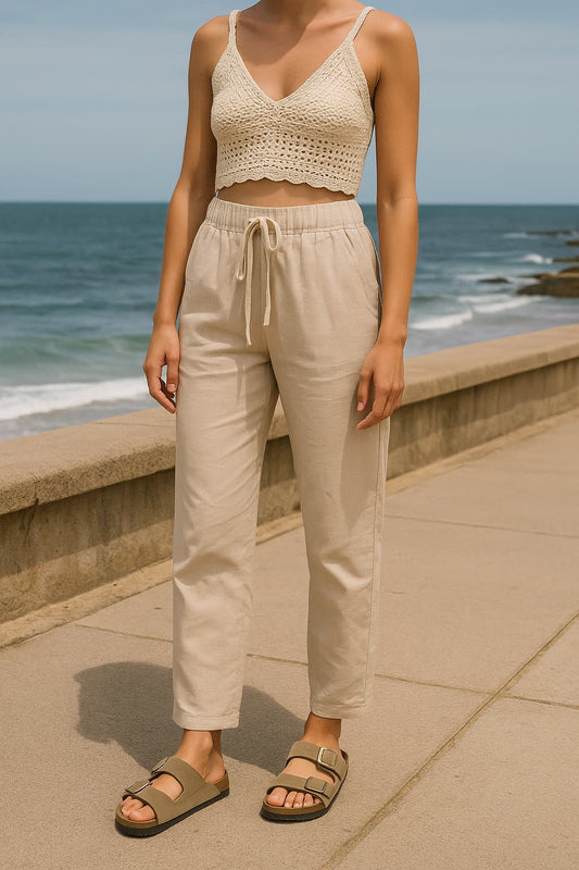 Pantalon de Lino Beige