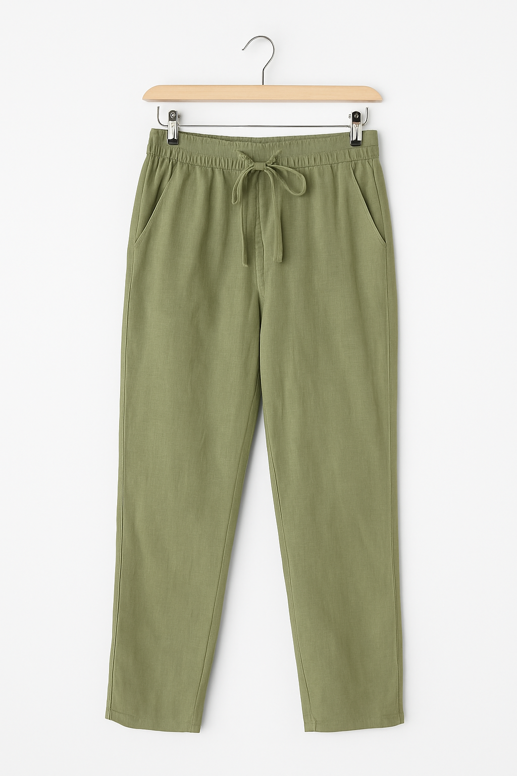 Pantalon de Lino Verde Oliva