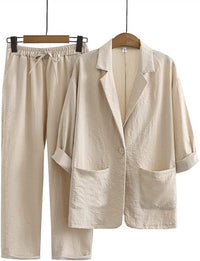 Conjunto Lino Natural - Blazer y Pantalon