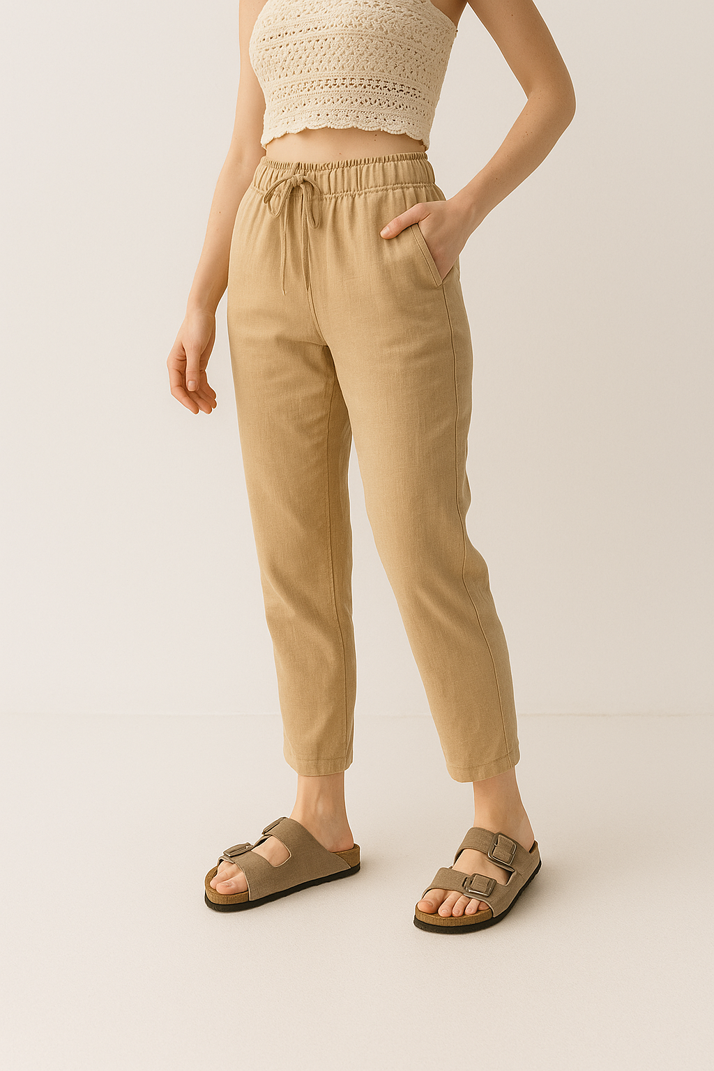 Pantalon de Lino Beige