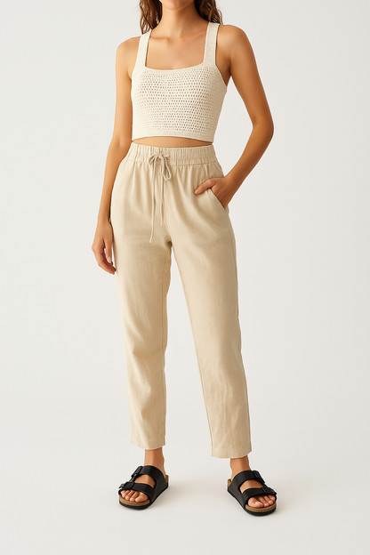 Pantalon de Lino Beige
