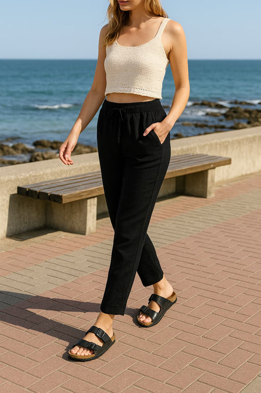 Pantalon de Lino Negro