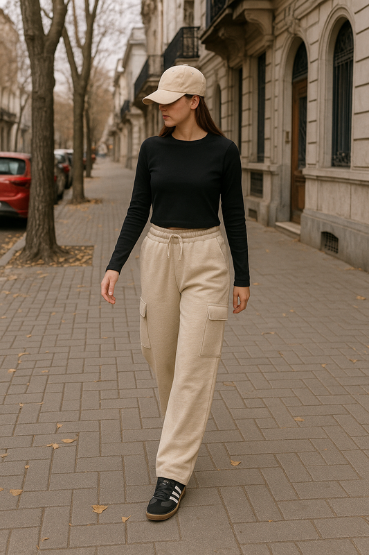 Pantalon Cargo Beige