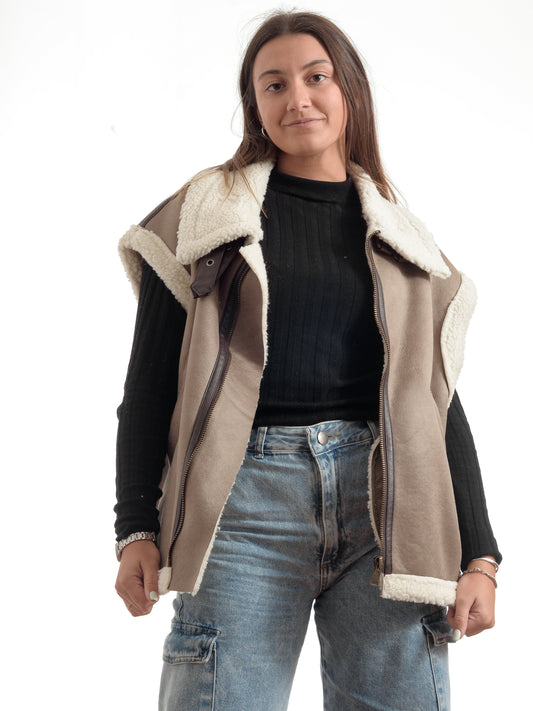 Chaleco Gamulan con Corderito Tendencia Moda