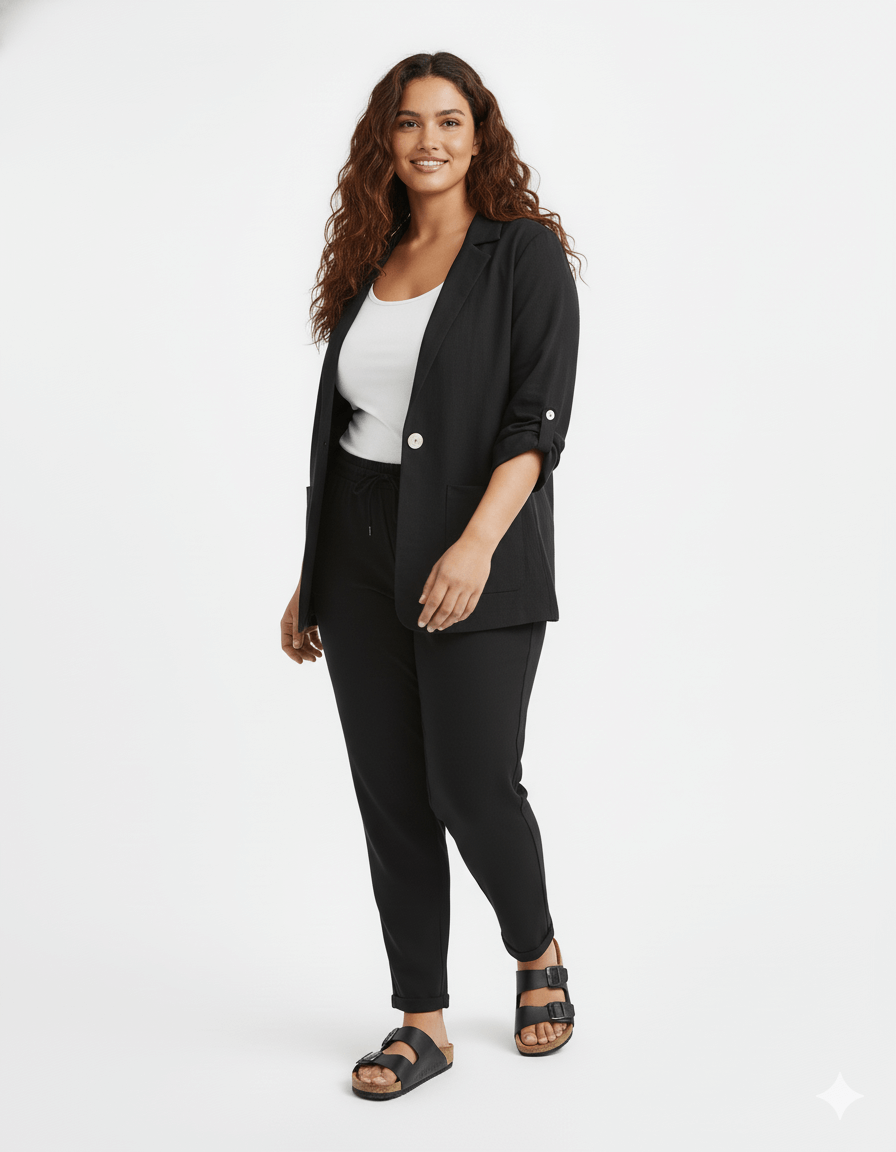 Conjunto Lino Black Blazer y Pantalon