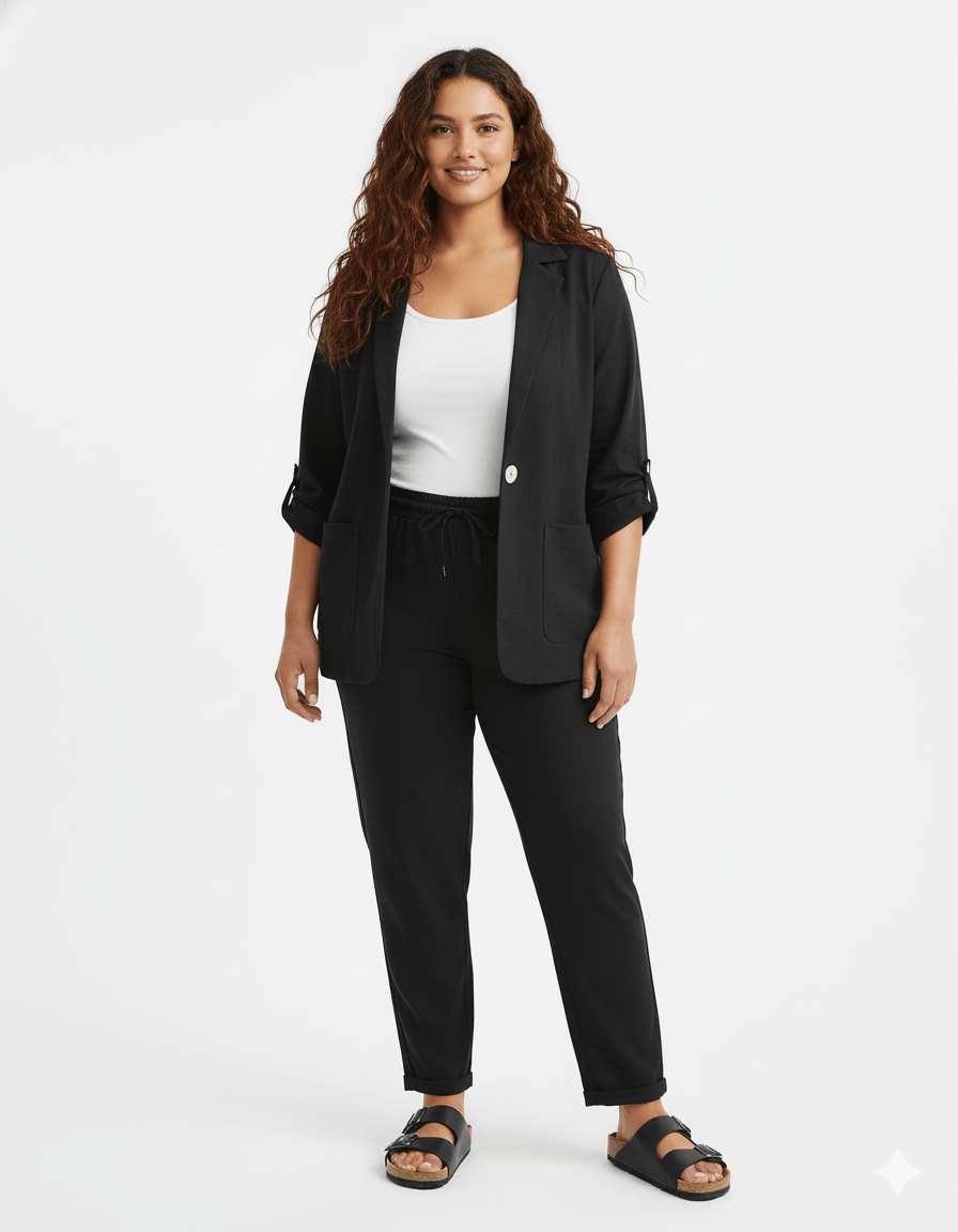 Conjunto Lino Black Blazer y Pantalon