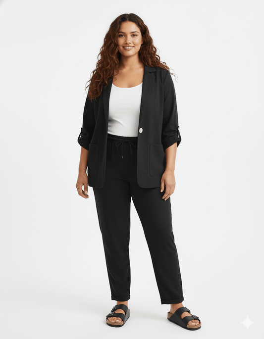 Conjunto Lino Black Blazer y Pantalon