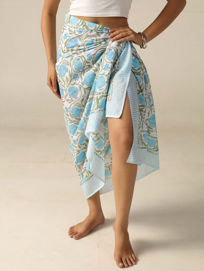 pareo 100% de algodón hecho en india con estampado floral boho chic