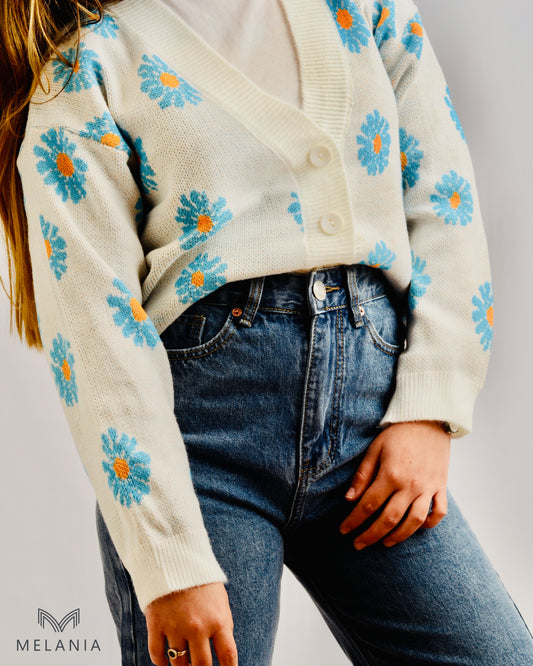 Cardigan Daisy Blanco