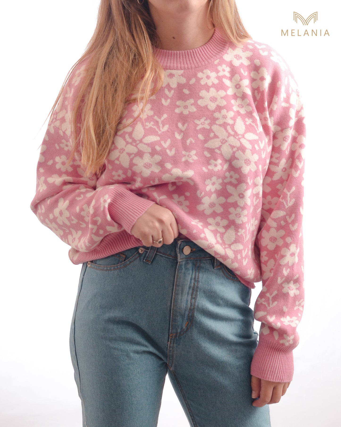 Sweater Flor Rosa
